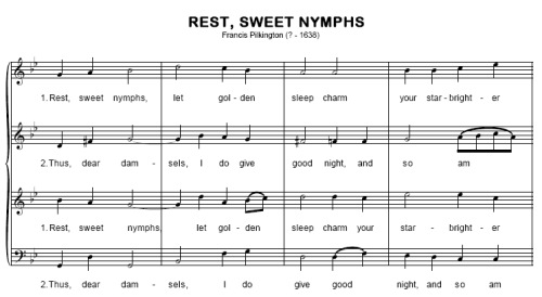 Francis Pilkington: Rest Sweet Nymphs. kotta