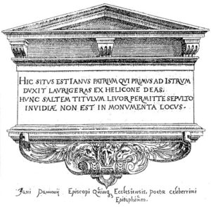 Janus Pannonius sírfelirata